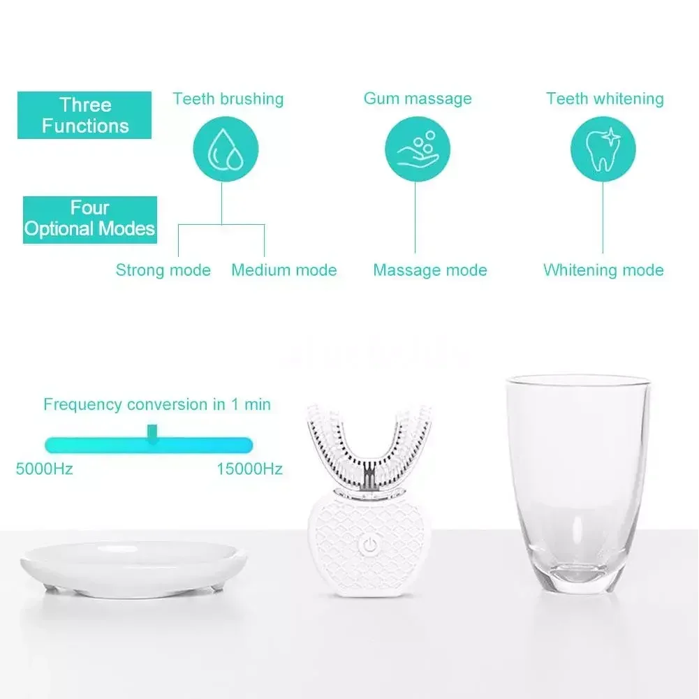 Ultrasonic Electric Toothbrush - Teeth Whitening With Blue Light ulasan dan harga