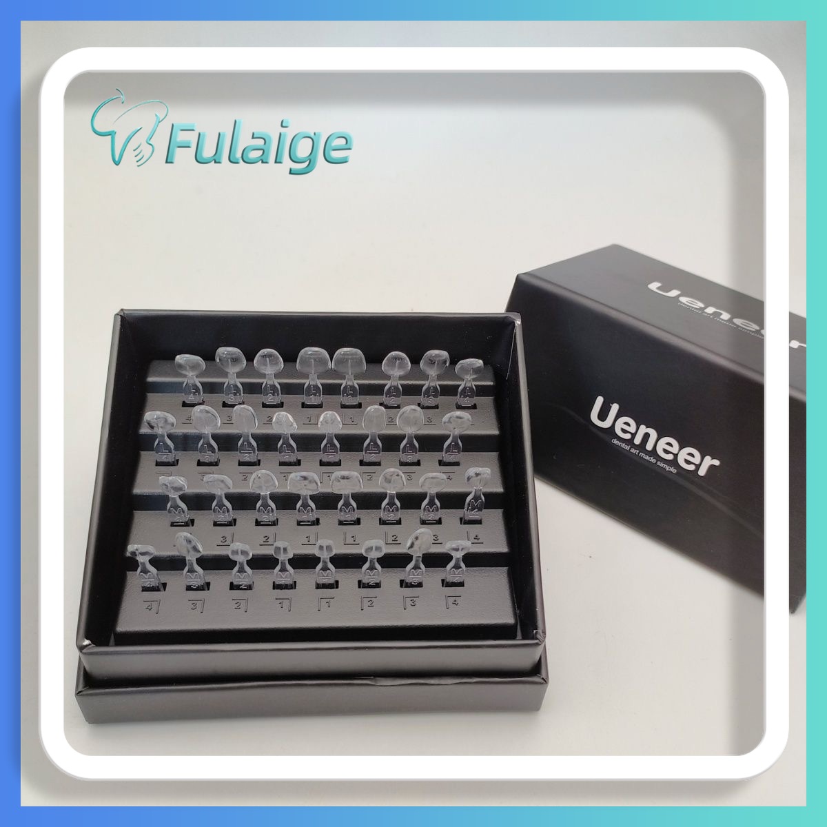 32pcs Press-On Dental Veneer M - Teeth Whitening Kit With Light ulasan dan harga