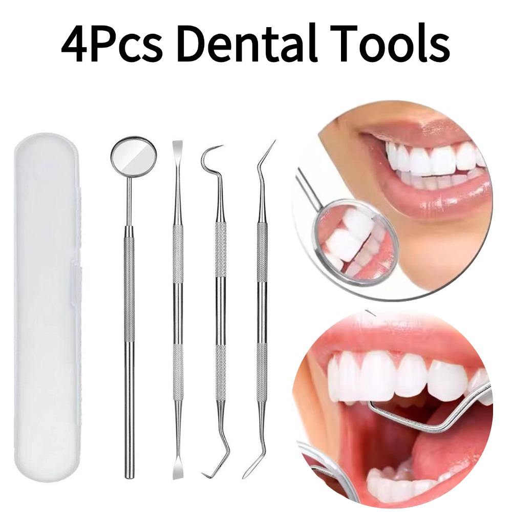 4PCS Oral Care Tool Kit Stainl - Teeth Whitening Mouthwash ulasan dan harga