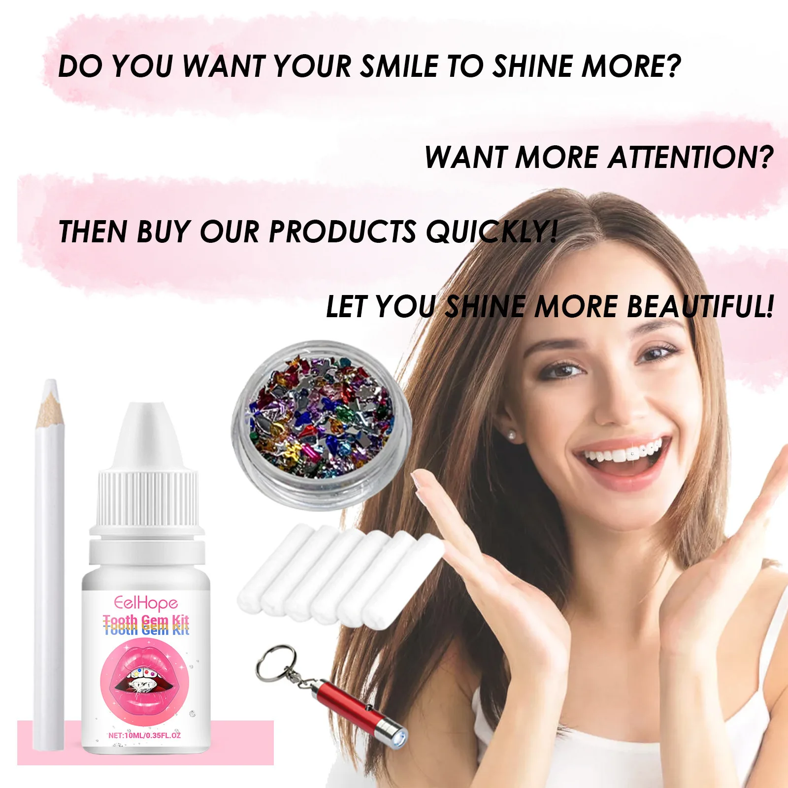 Tooth Jewelry Kit DIY Clear Pr - Teeth Whitening Kit With Light ulasan dan harga